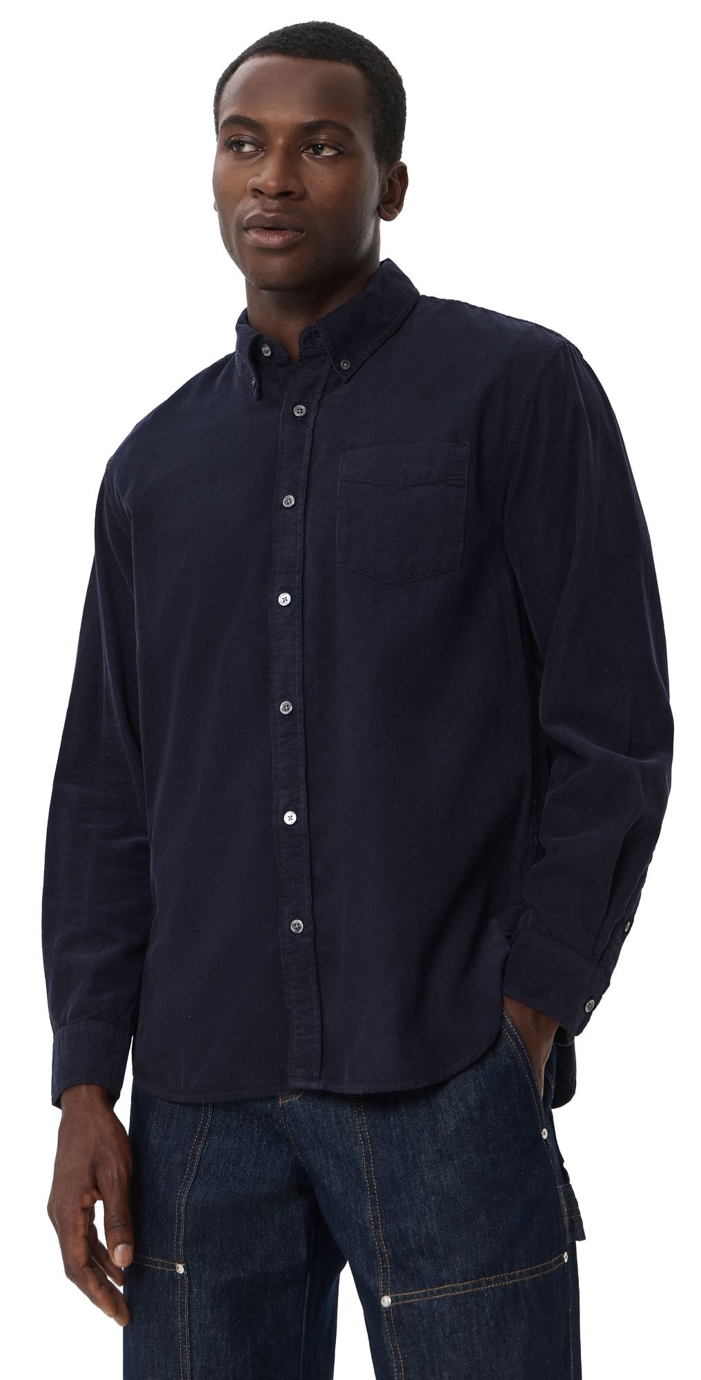 Alex Mill Mill Shirt In Super Fine Wale Corduroy Navy L