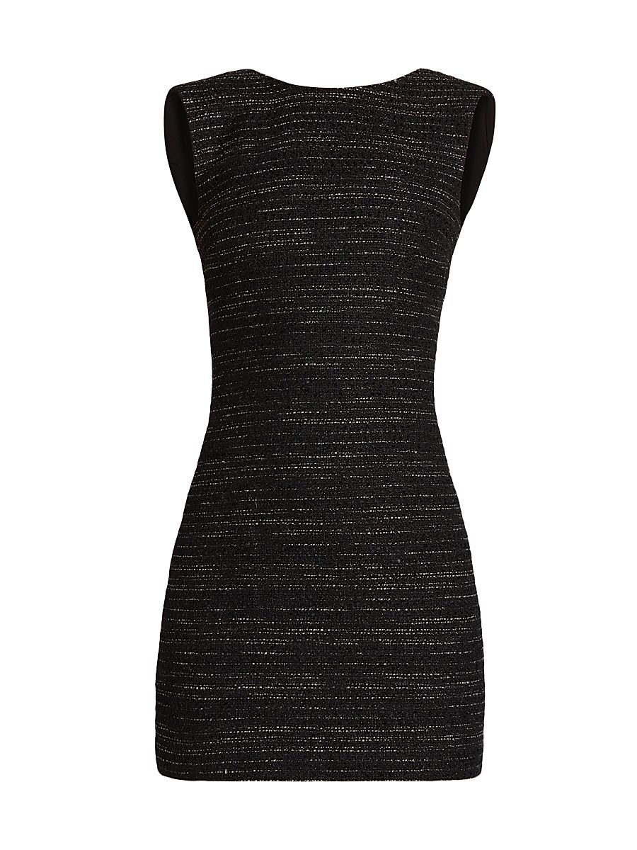 Women's Indigo Tweed Sleeveless Minidress - Black Tweed - Size Large