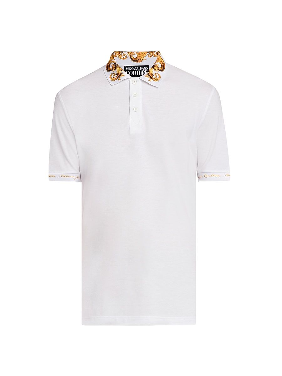 Men's Barocco Polo T-Shirt - White Gold - Size XXXL
