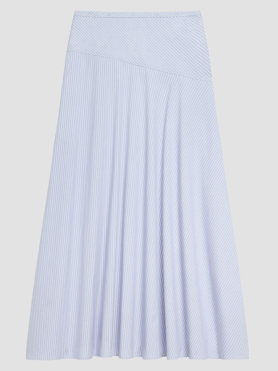 Women's Striped Cotton-Blend Maxi Skirt - Blue Multi - Size 00