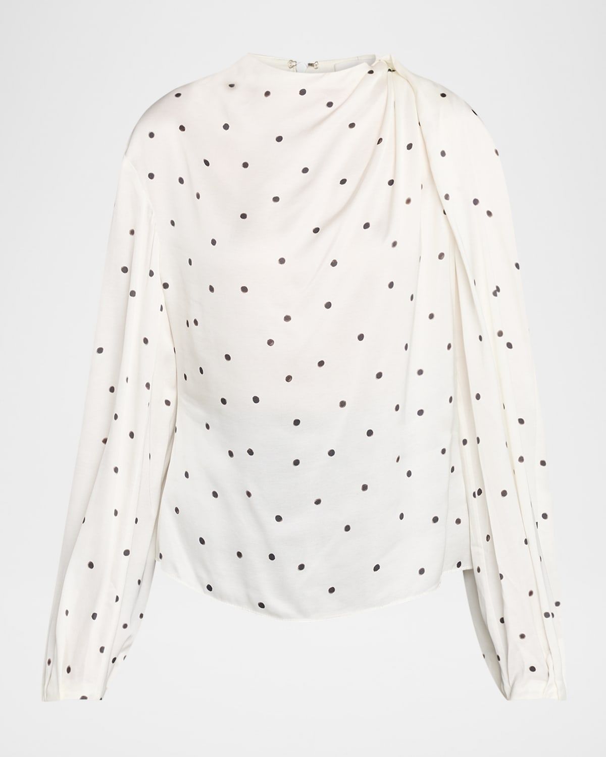 Blaire Polka-Dot Satin Blouse
