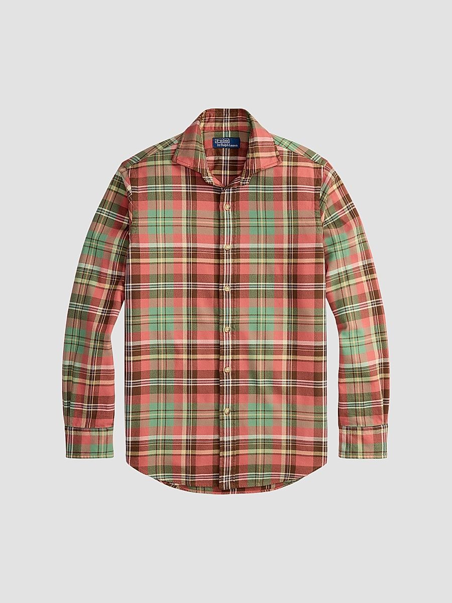 Polo Ralph Lauren Men's Classic-Fit Plaid Flannel Shirt - Orange Green Multi - Size XXL