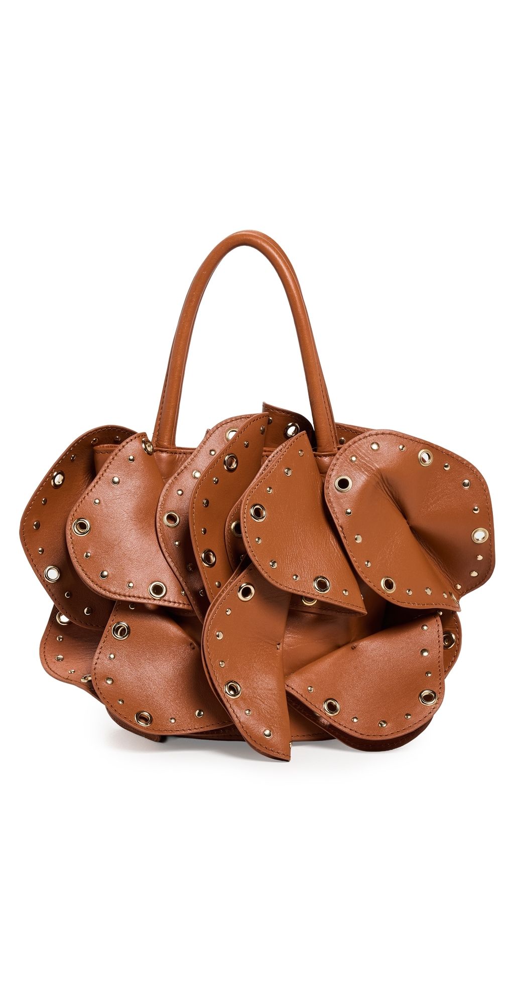 FARM Rio Flower Studded Bag Cuoio One Size