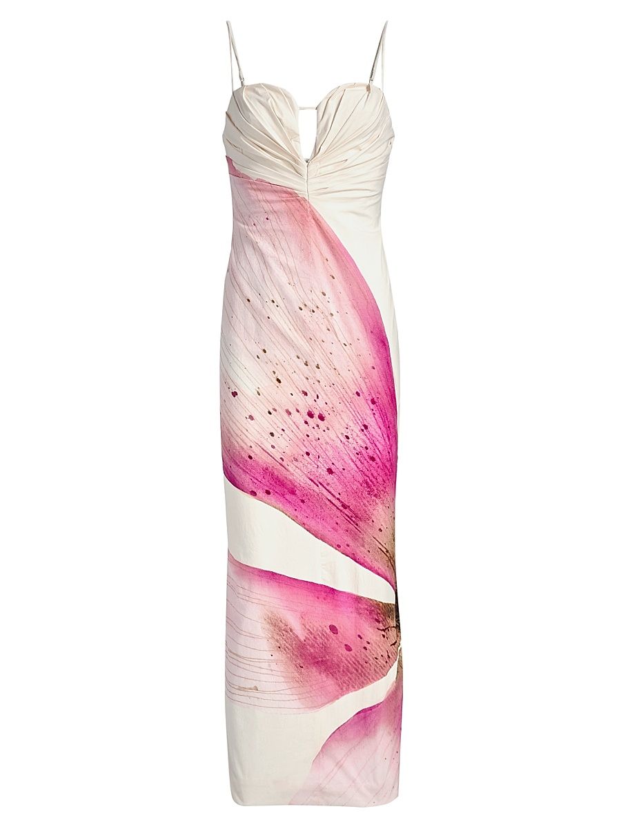 Women's Quentin Floral Crinkle Cotton Maxi Dress - Petal Garden - Size 2