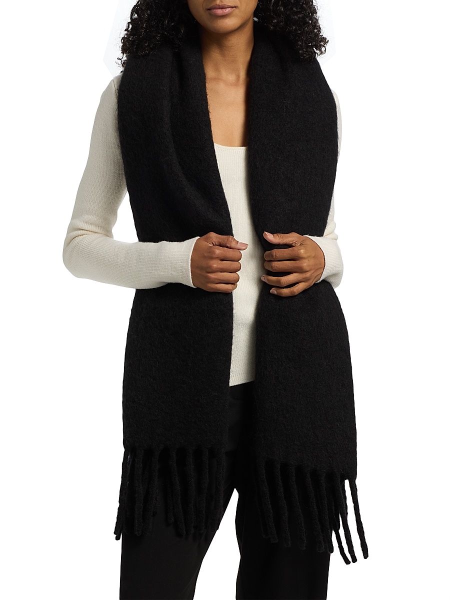 Women's Alpaca-Blend Scarf - Black
