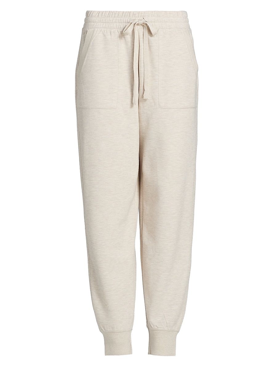 Women's Knitted Drawstring Joggers - Pale Oak Heather - Size XS