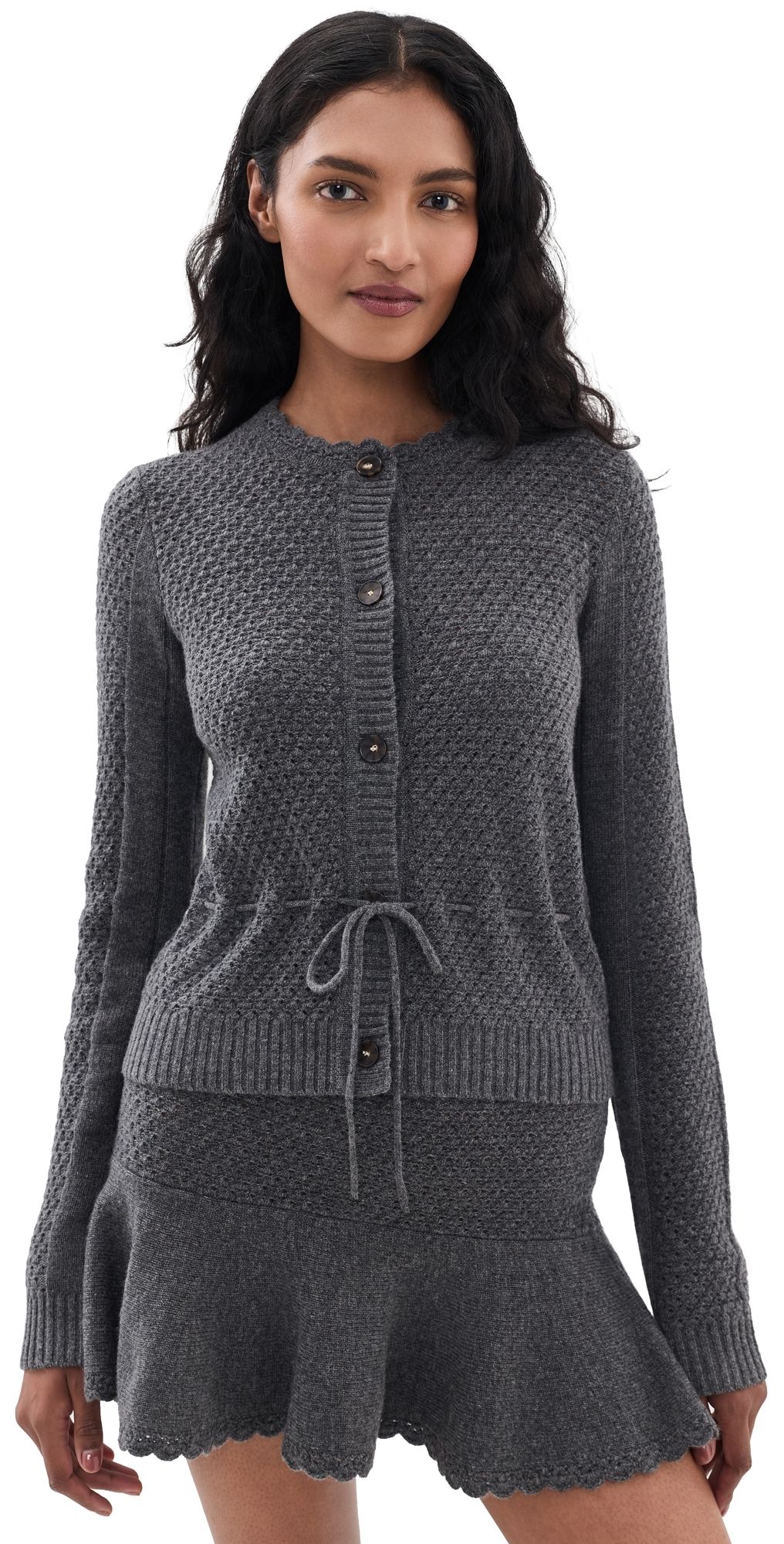 The Garment Como Belted Cardigan Grey Melange 8