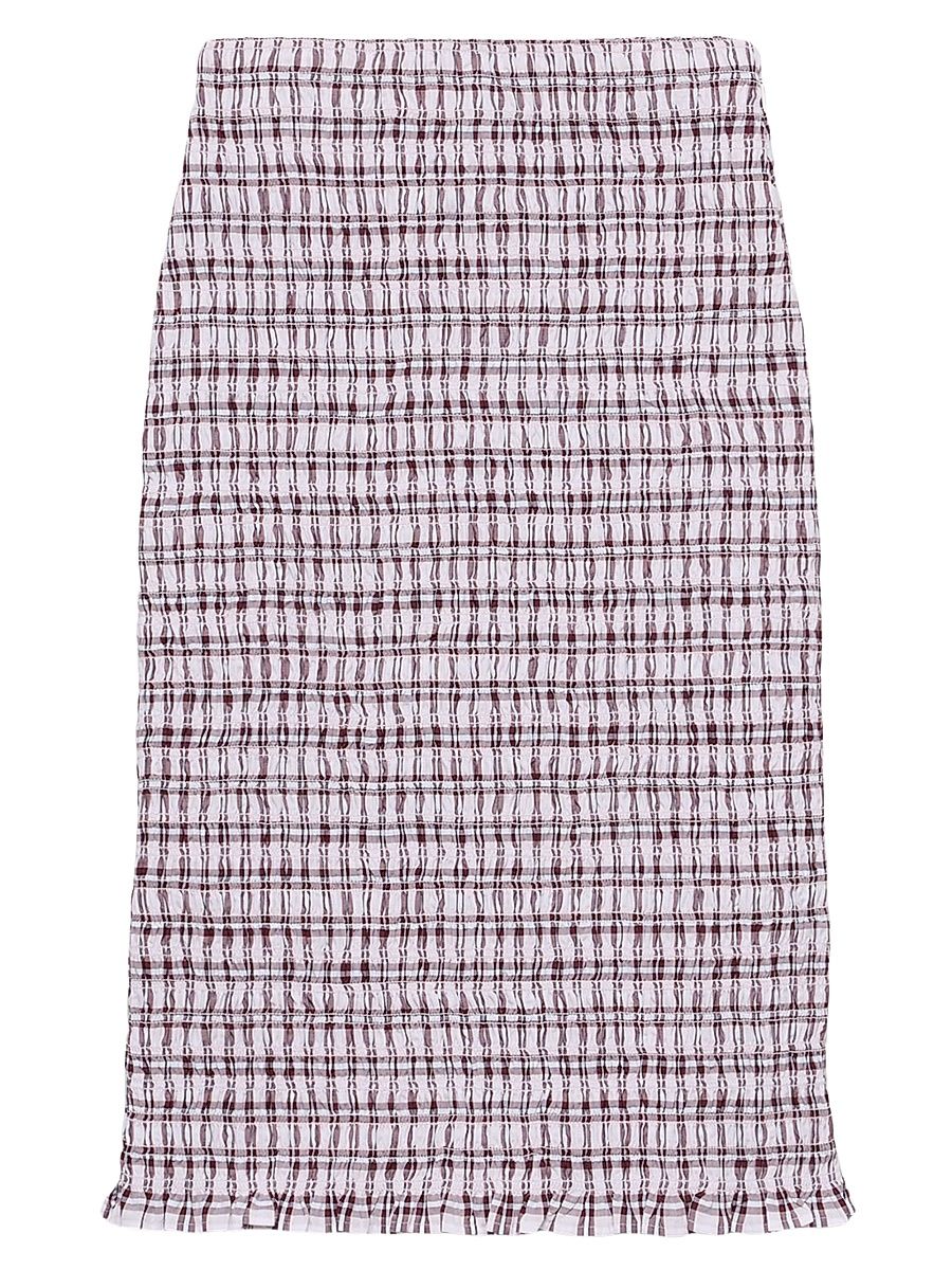 Women's Checked Cotton Skirt - Pink - Size 0