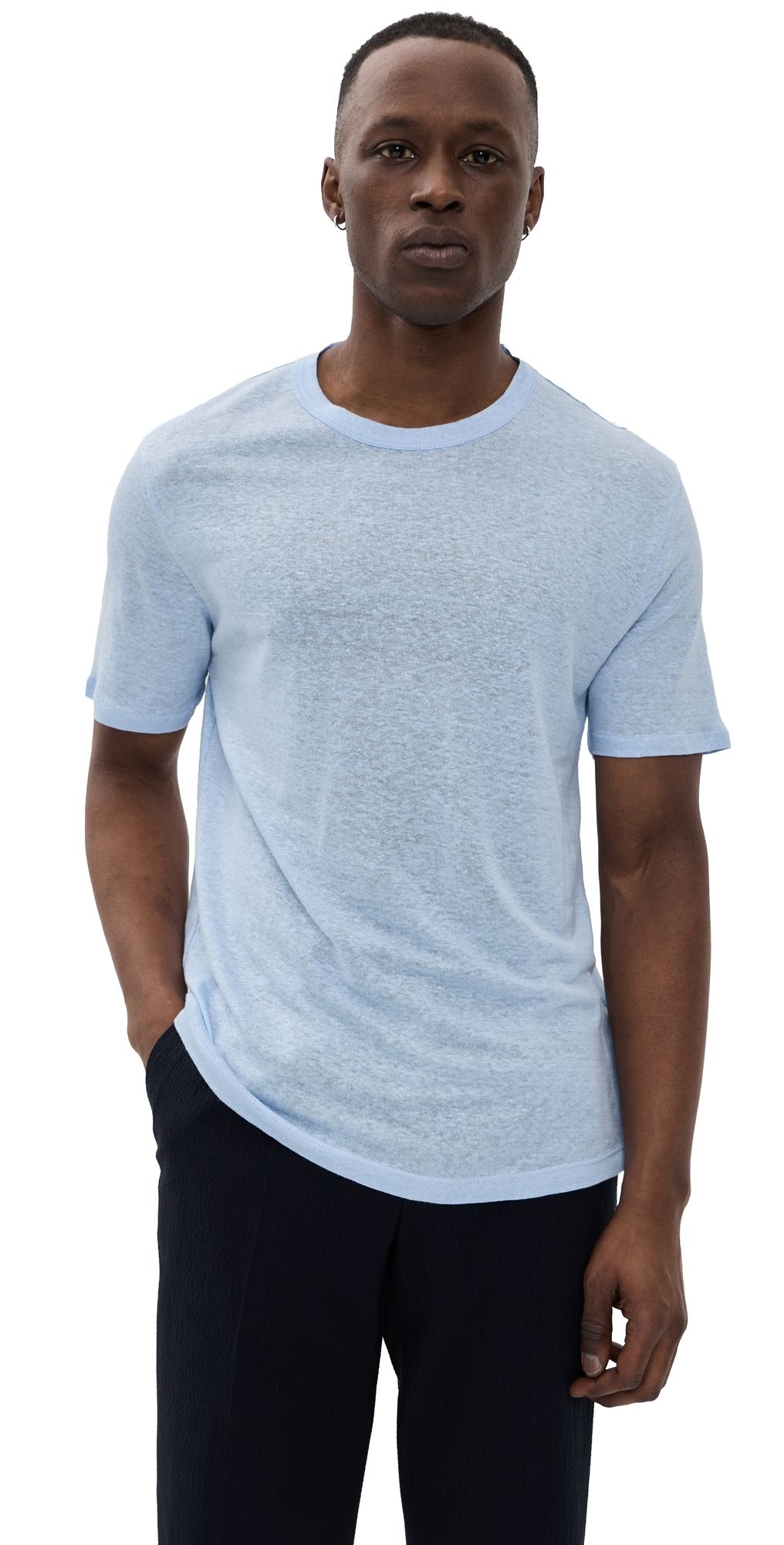 Officine Generale Linen Tee Dream Blue L