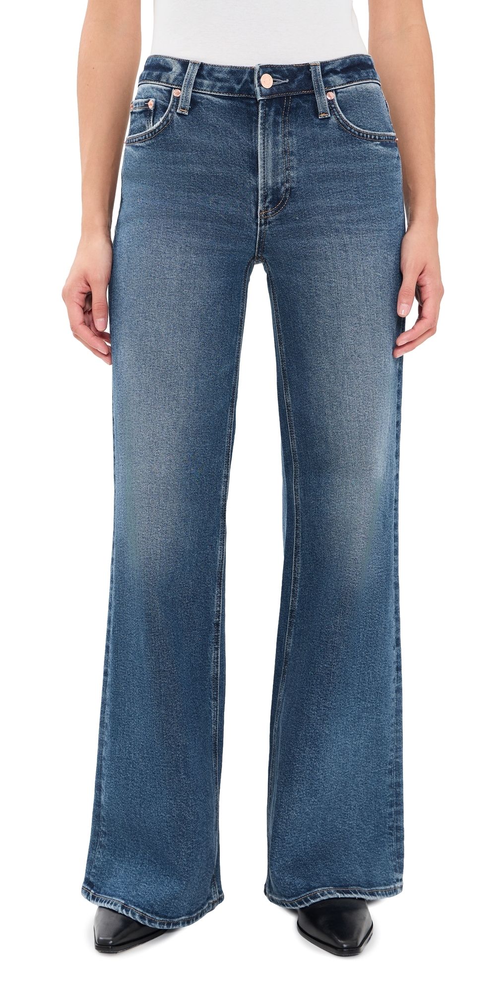 Pistola Vivian Mid Wide Jeans Blue Depths 25