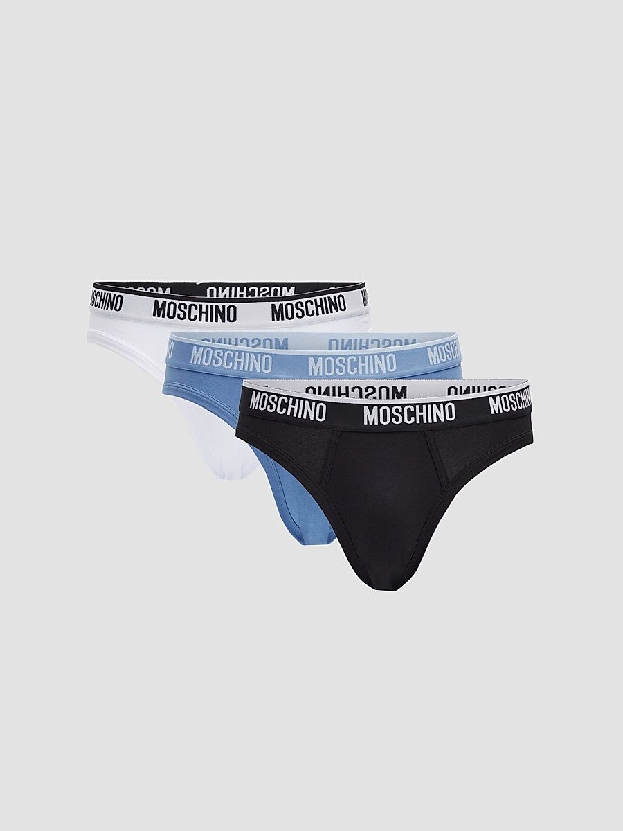 Men's Basic Logo Stretch-Jersey Micro Brief 3-Pack - Multi Blue - Size XL