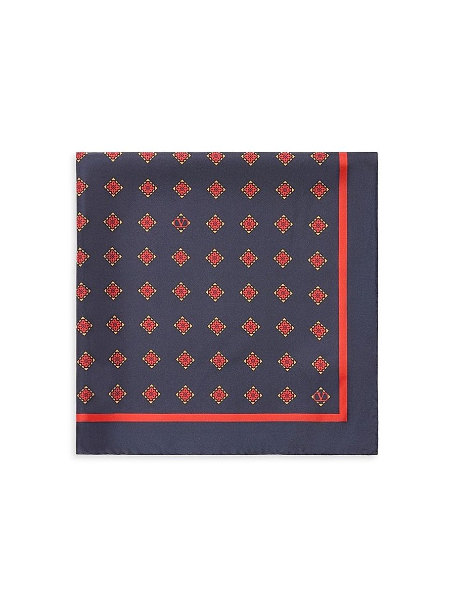Men's Opticool Silk Scarf - Navy Red