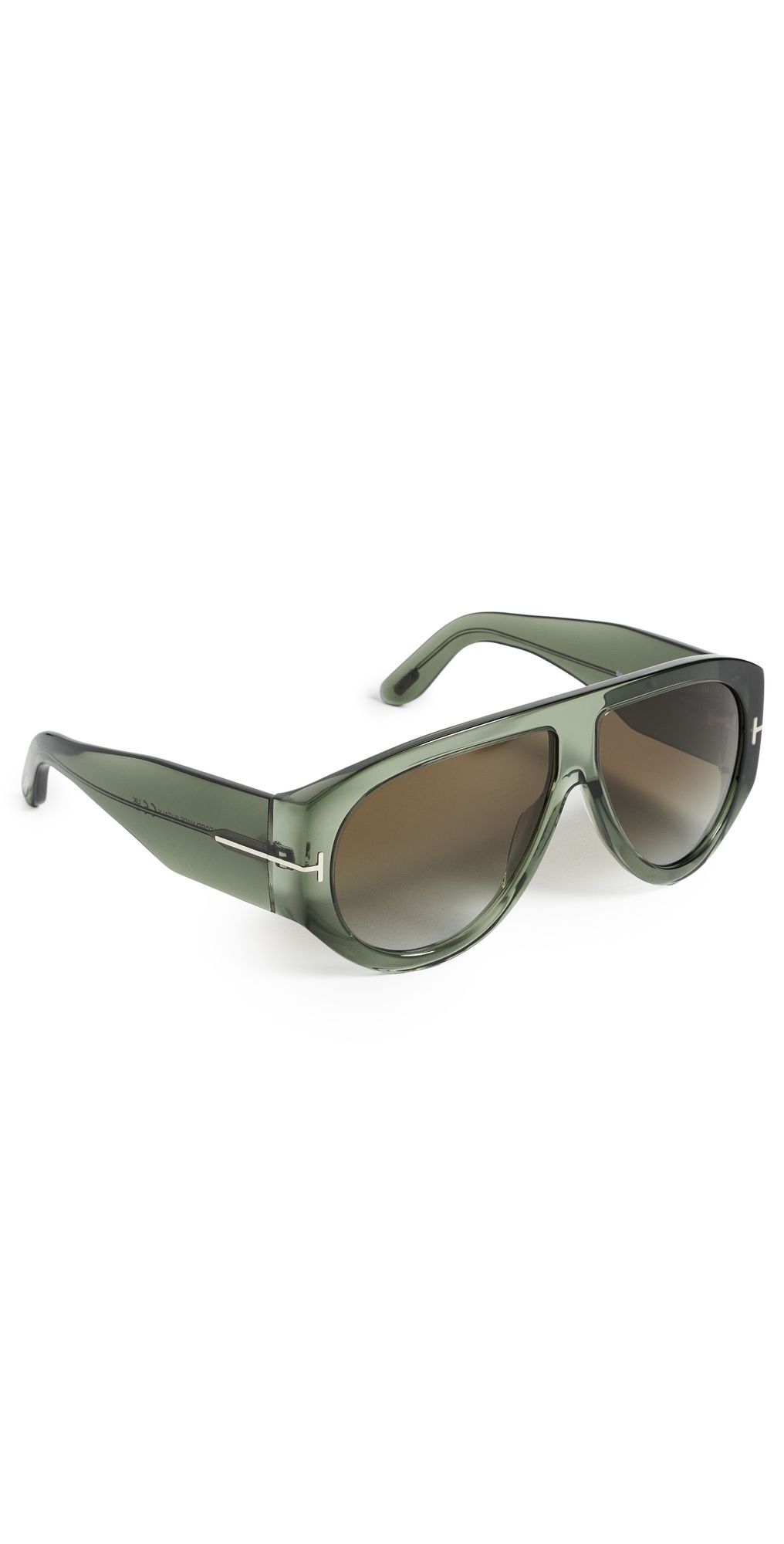 Tom Ford Bronson Sunglasses Shiny Transparent Sage Green One Size