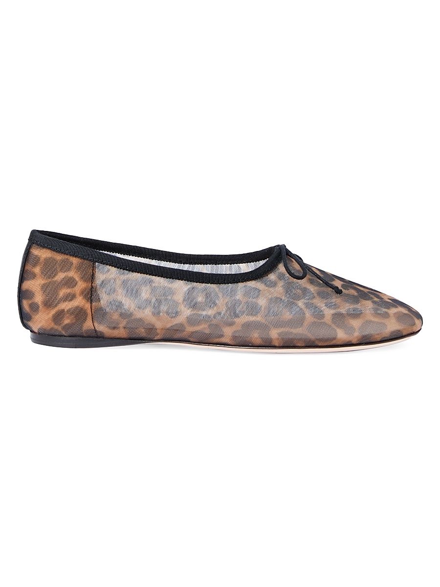 Women's Landon Leopard Mesh Ballet Flats - Leopard - Size 6.5