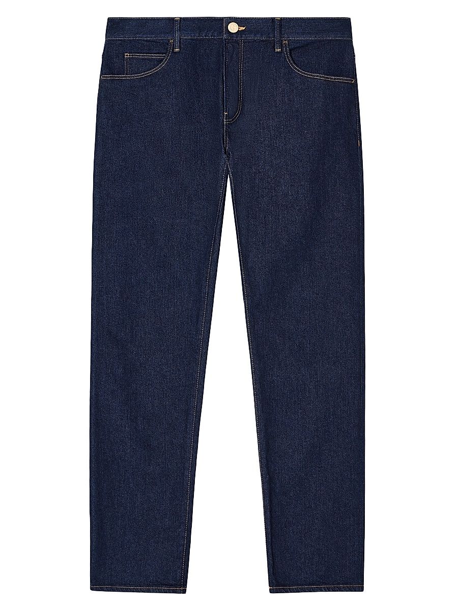 Giorgio Armani Men's Five-Pocket Slim Straight-Leg Jeans - Blue Denim - Size 32