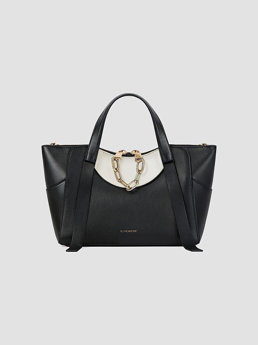 Givenchy Women's The Small Snatch Top Handle Bag in Grained Bicolor Leather - Black White