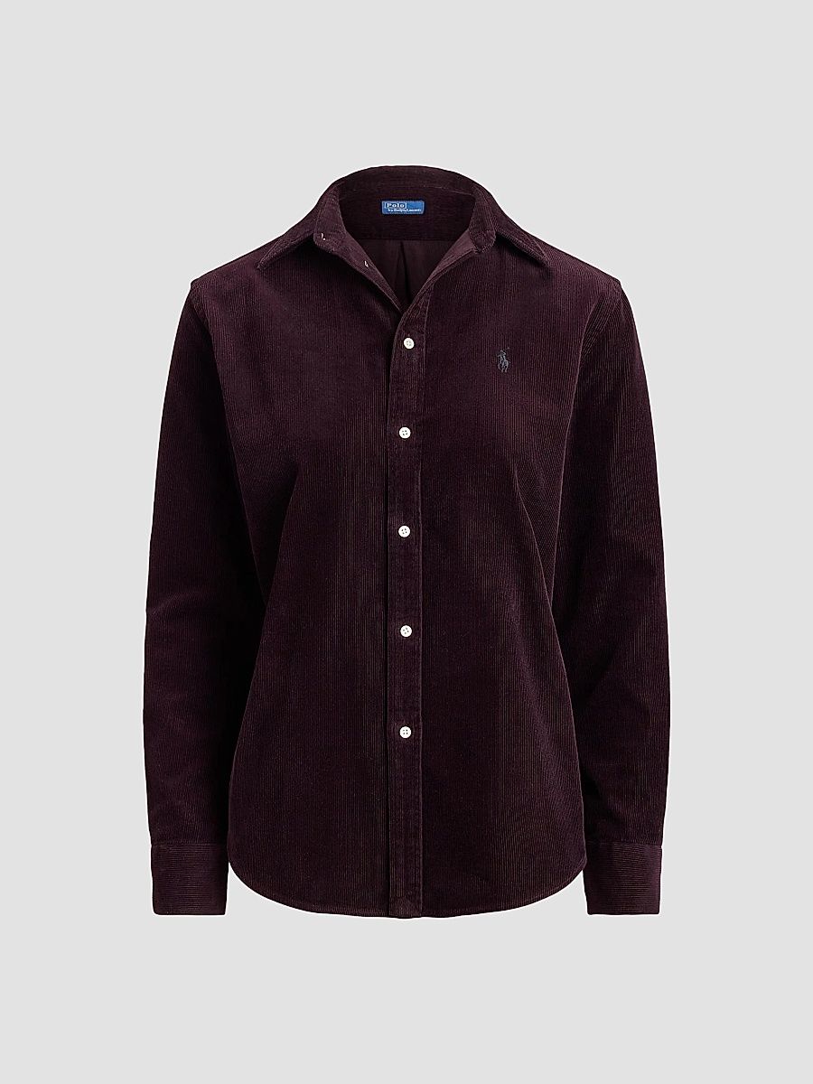 Polo Ralph Lauren Women's Corduroy Cotton Shirt - Midnight Merlot - Size XS