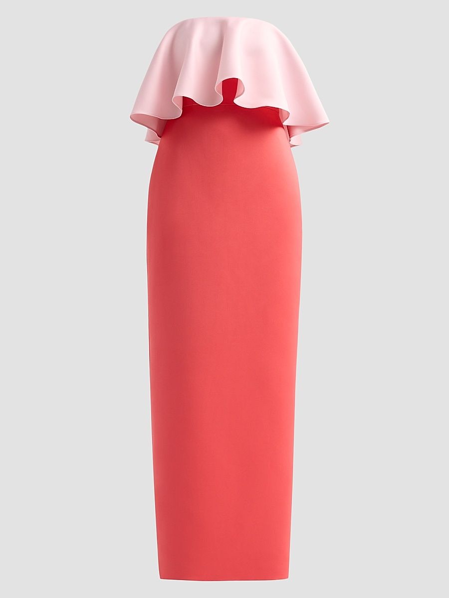 Women's Selora Duchess Satin Strapless Column Gown - Blush Watermelon - Size XXS