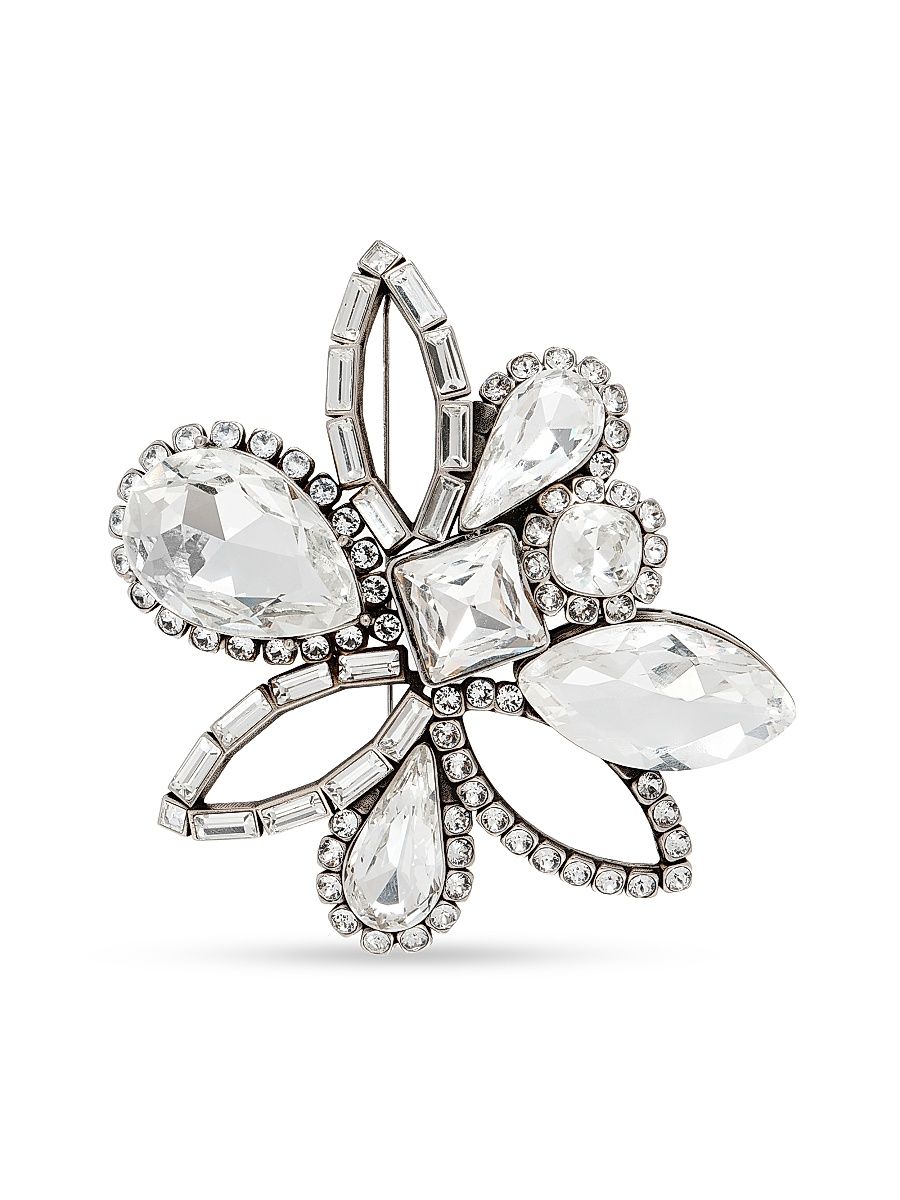 Women's Chandelier Silvertone & Cubic-Zirconia Brooch - Black