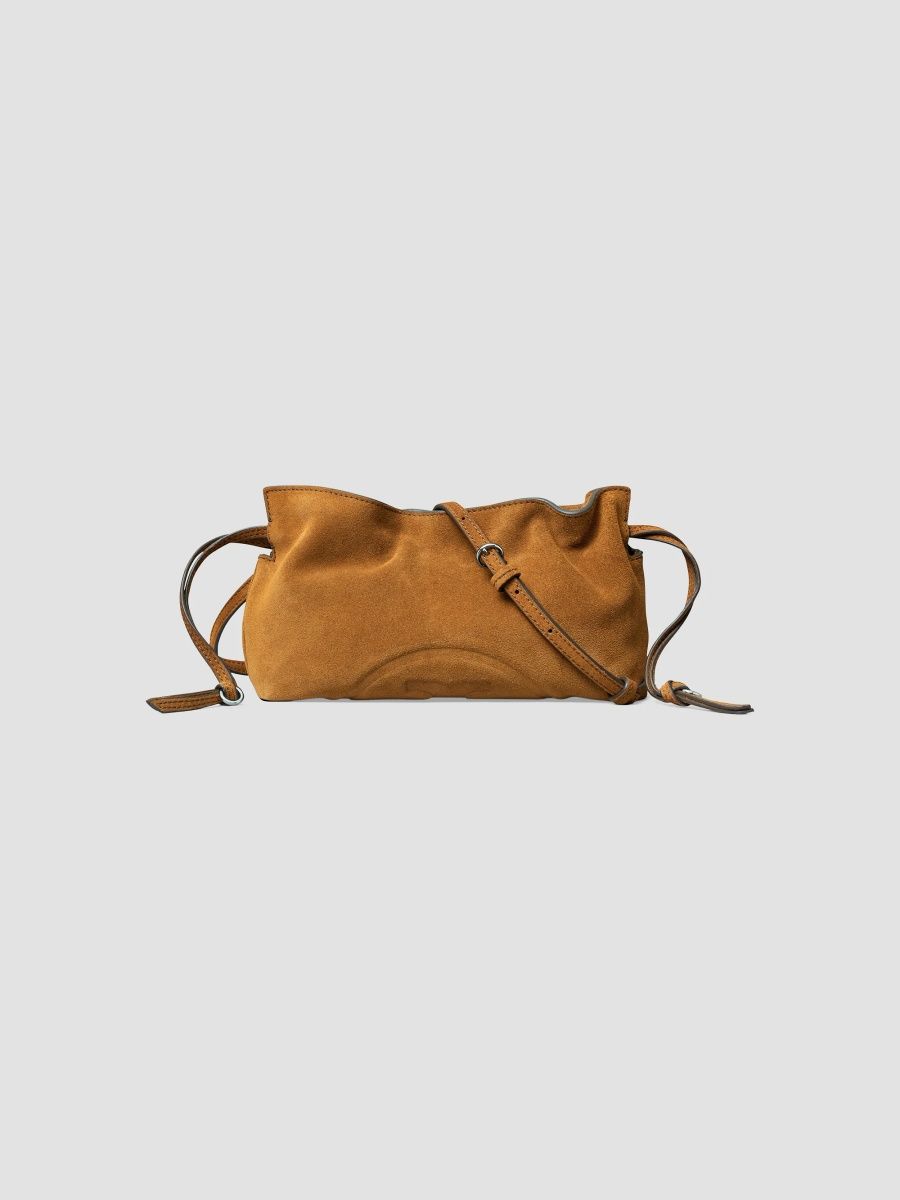 Tory Burch Women's Ella Suede Drawstring Pouch - Caramel