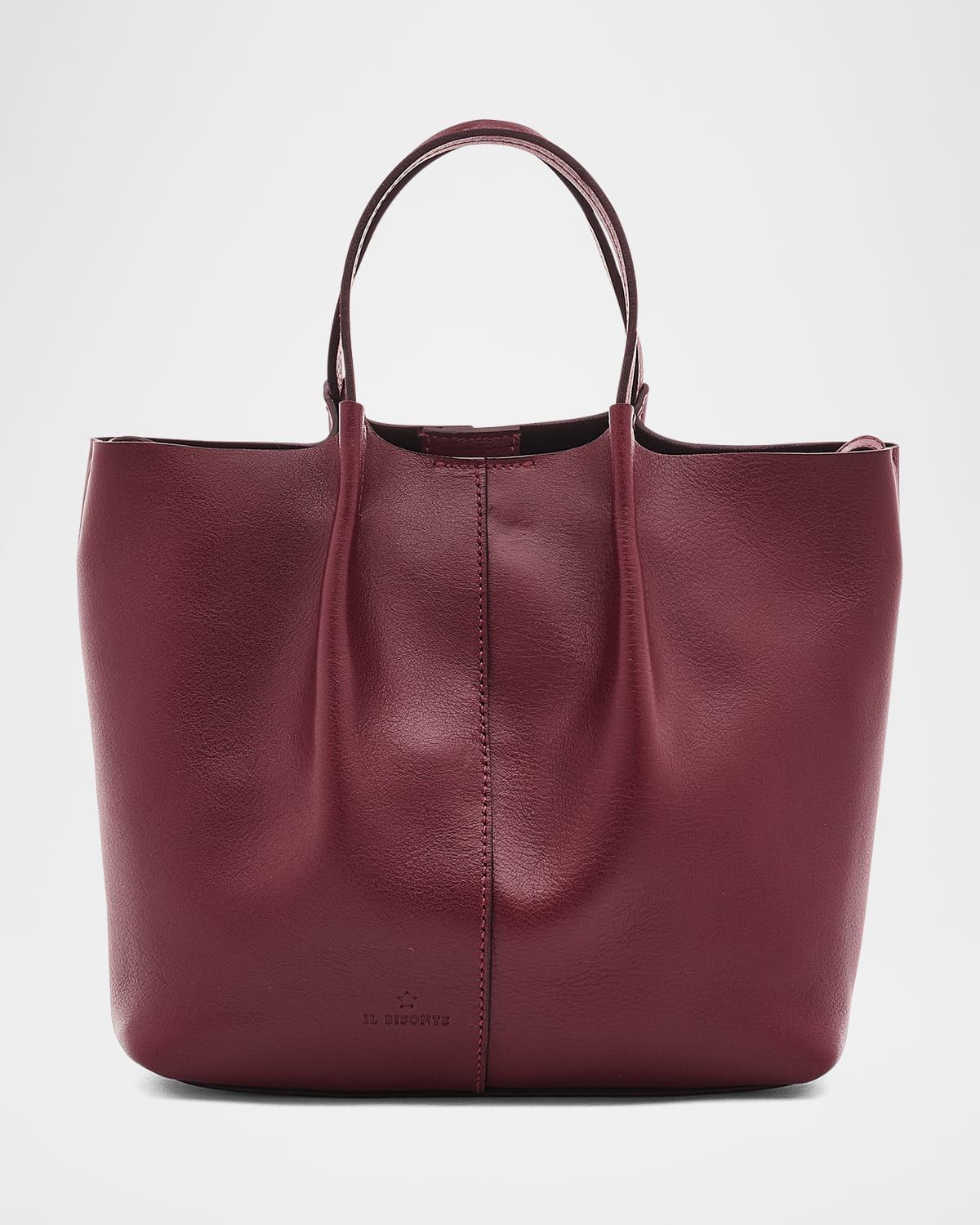 Nina Small Pleated Leather Tote Bag