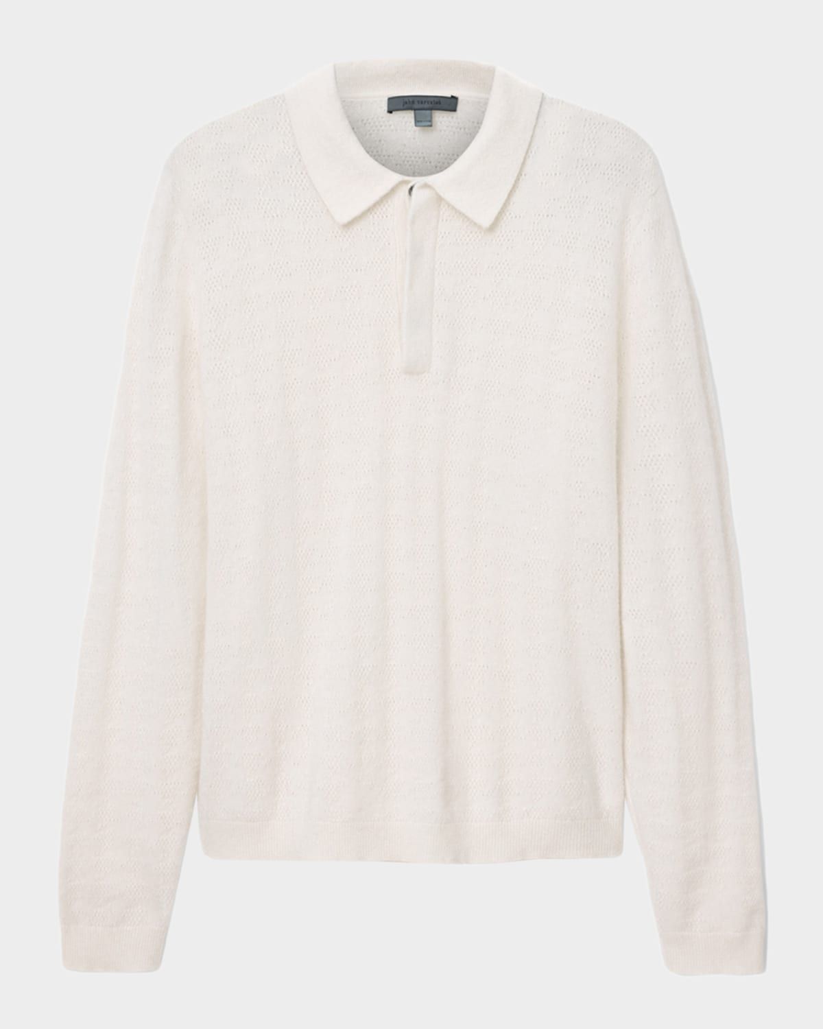 Men & apos;s Macra Cashmere and Cotton Houndstooth Jacquard Polo Shirt