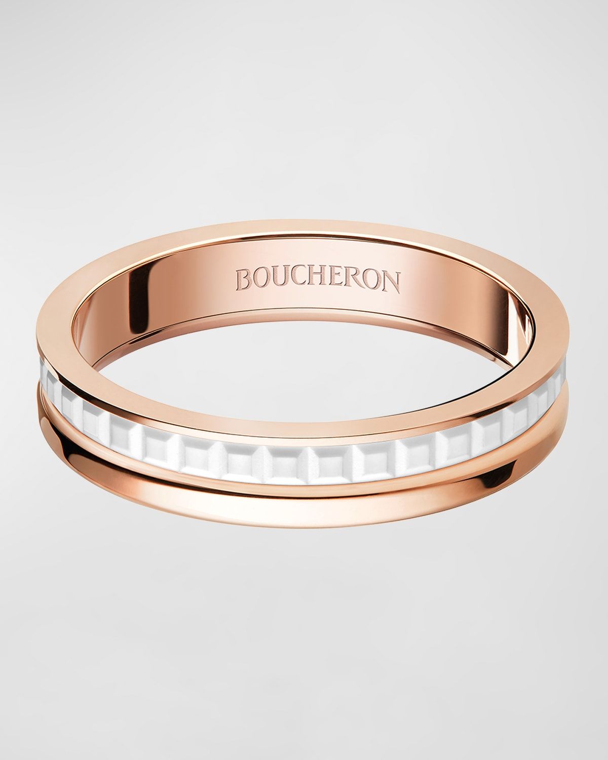 Quatre 18K Rose Gold & Ceramic Band Ring