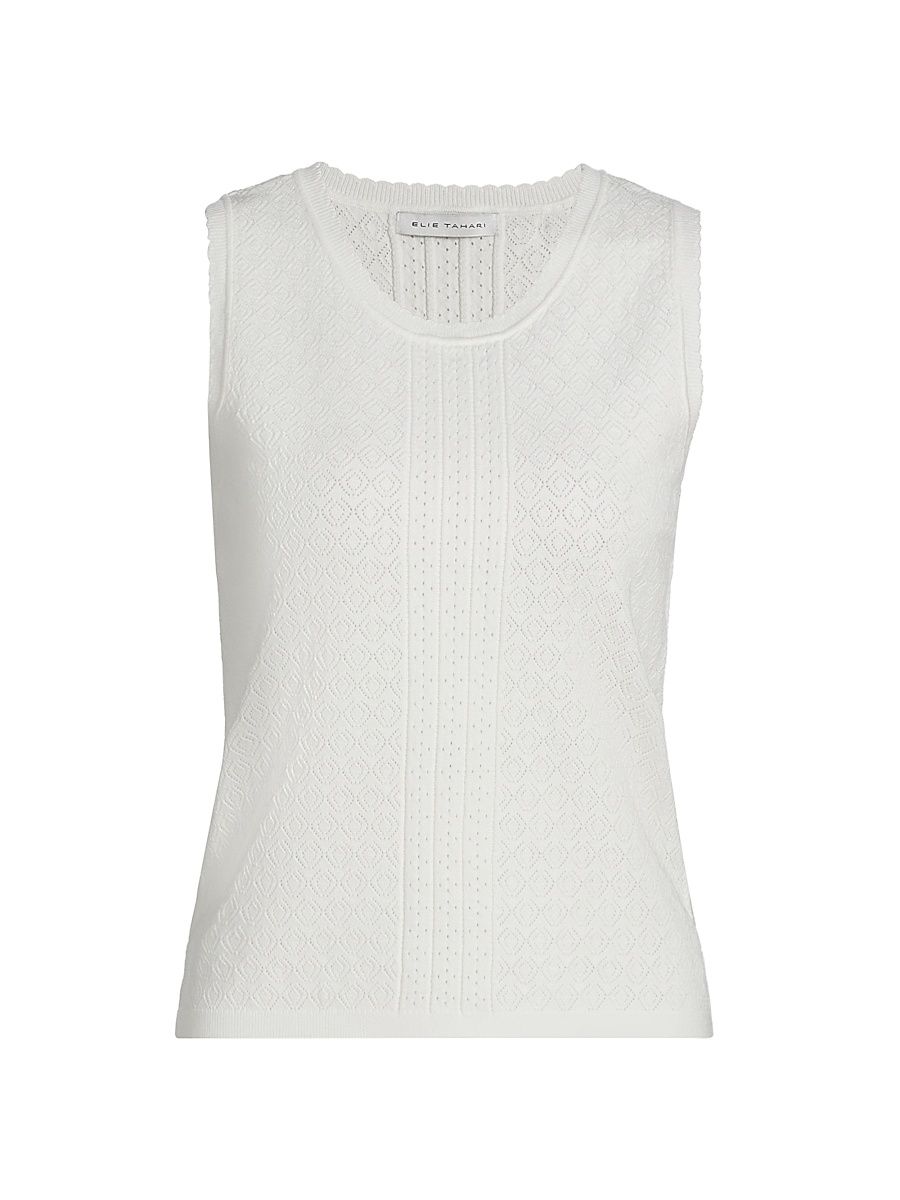 Women's The Steele Pointelle Sweater Vest - Ivory - Size XL