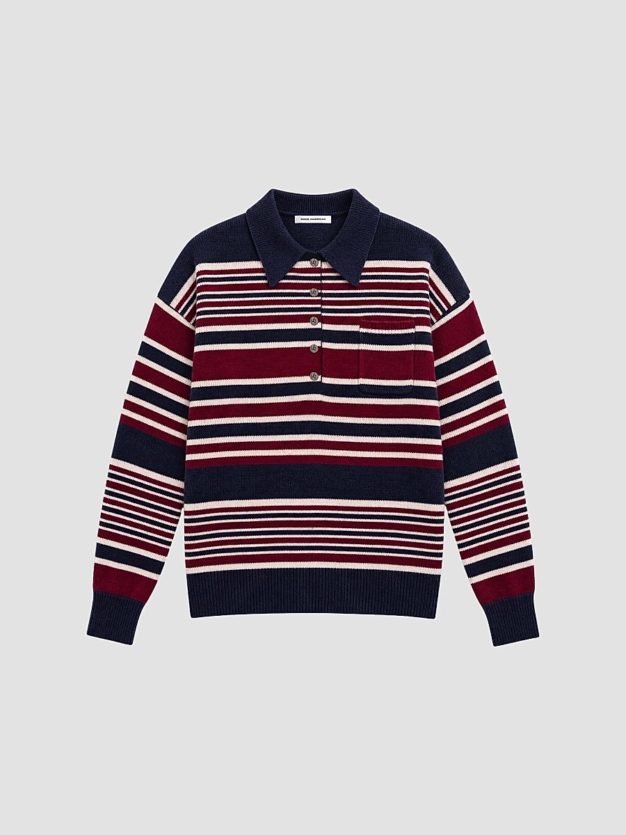 Women's The Oversized Striped Rugby Sweater - Multi Stripe - Size XS