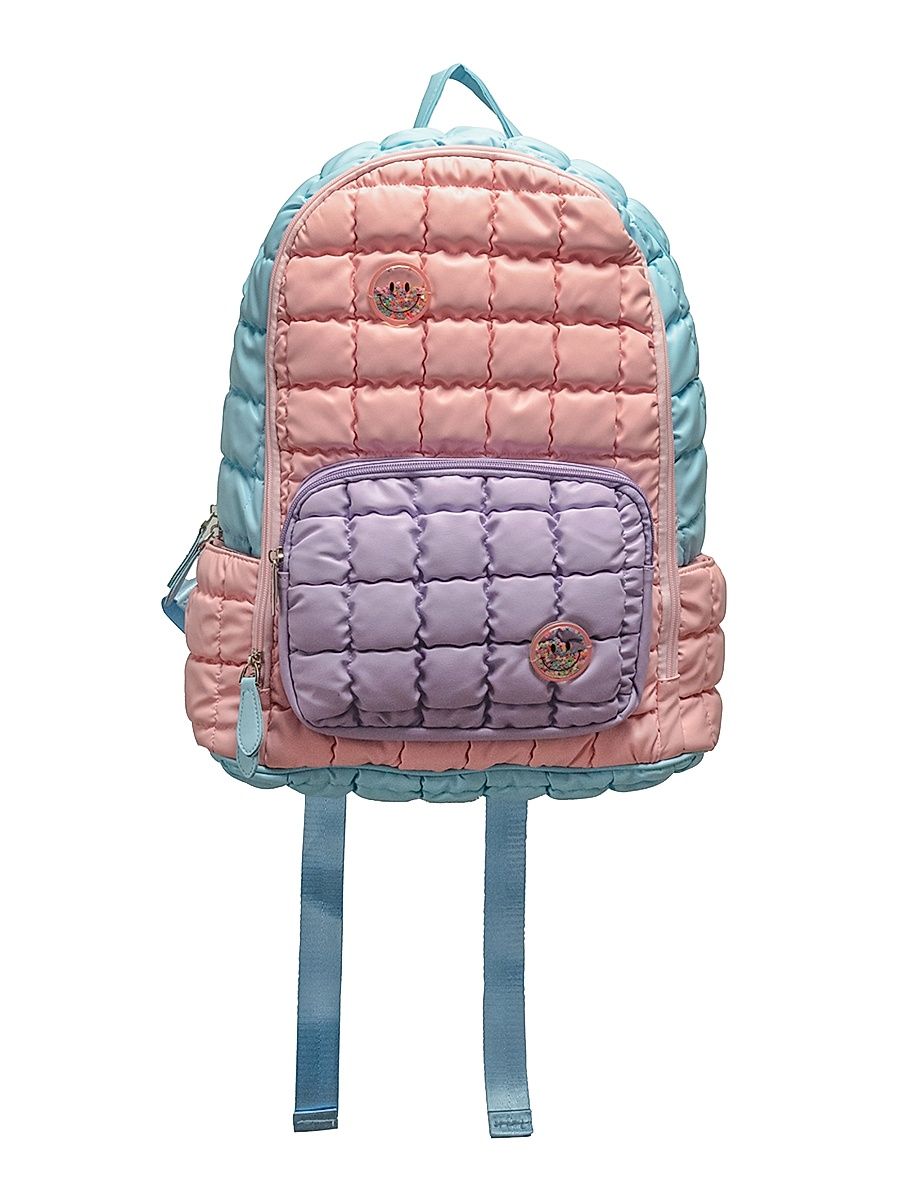 Kid's Smiley Confetti Charm Puffy Quilted Backpack