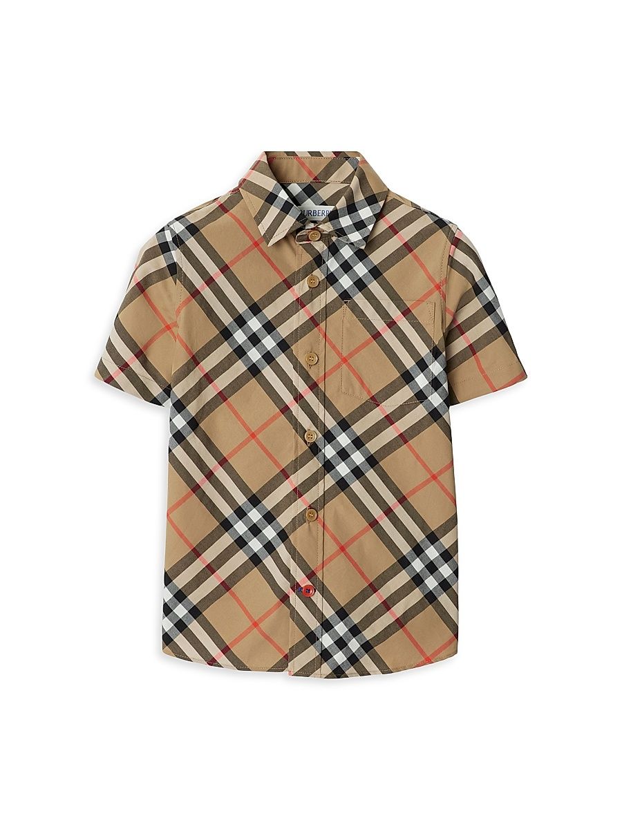 Baby Boy's, Little Boy's & Boy's Check Short-Sleeve Shirt - Sand Check - Size 6 Months