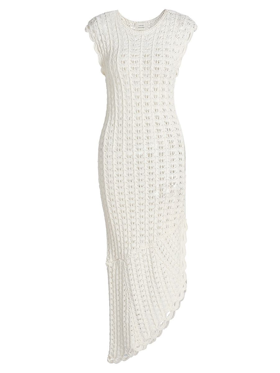 Women's Malena Knit Asymmetric-Hem Midi-Dress - Ivory - Size Small