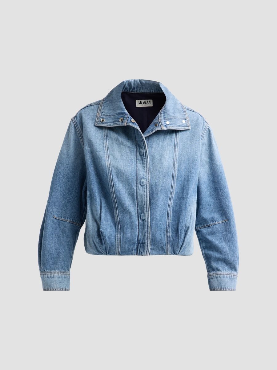 Le Jean Women's Bubble Denim Jacket - Hard To Forget - Size Large