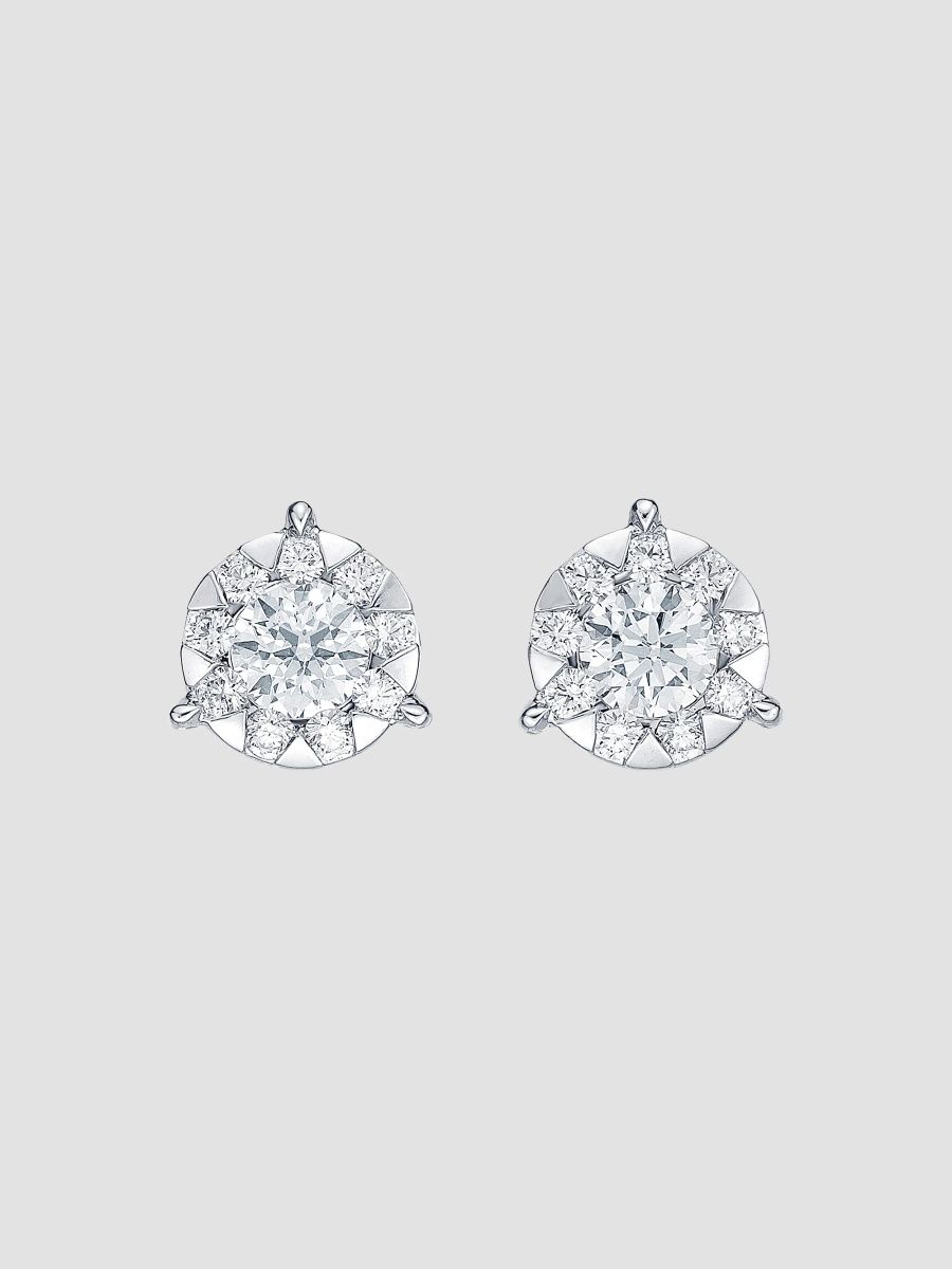 Women's Bouquet 18K White Gold & 0.69-0.77 TCW Diamond Cluster Stud Earrings - White Gold