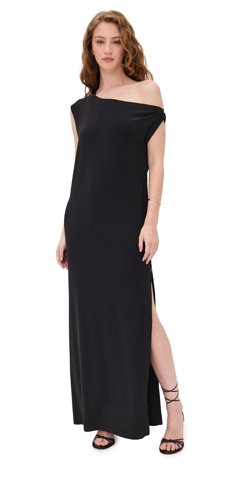 Norma Kamali Drop Shoulder Long Dress Black L