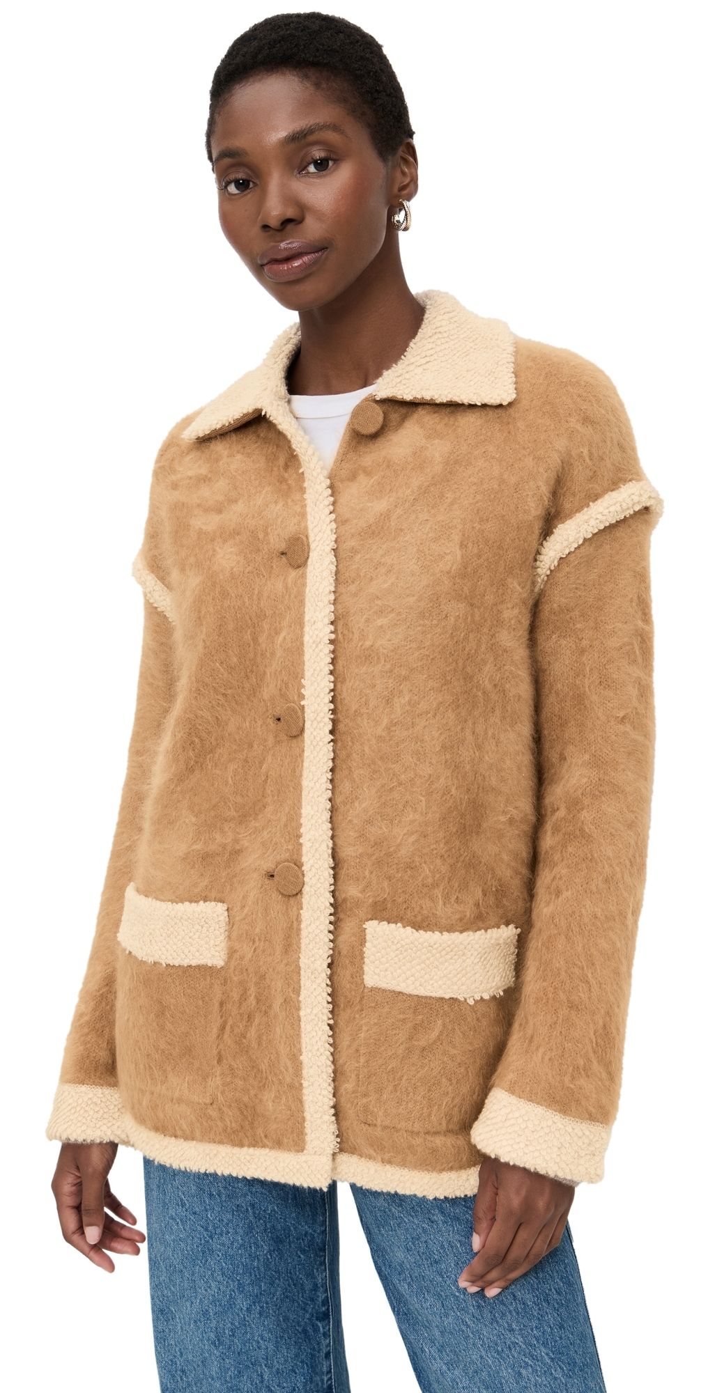Guest in Residence Cashmere Grizzly Jacket Almond/Oatmeal XS