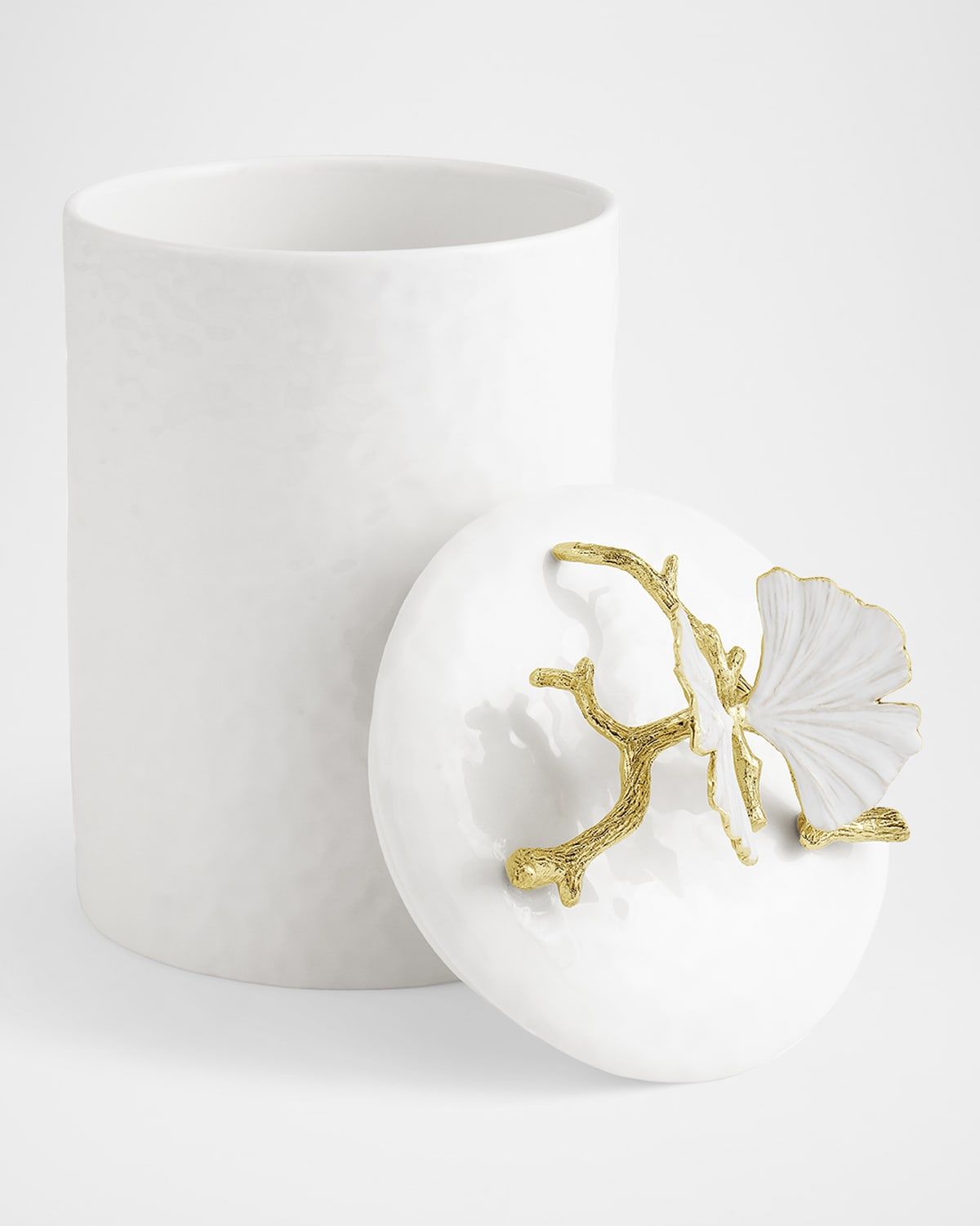 Butterfly Ginkgo Gold Porcelain Canister, Medium