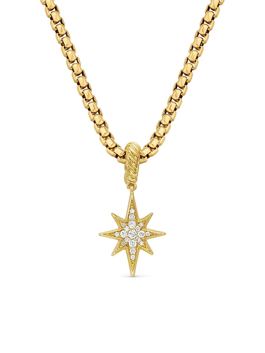 Women's North Star Amulet in 18K Yellow Gold with Diamonds, 15MM - Diamond