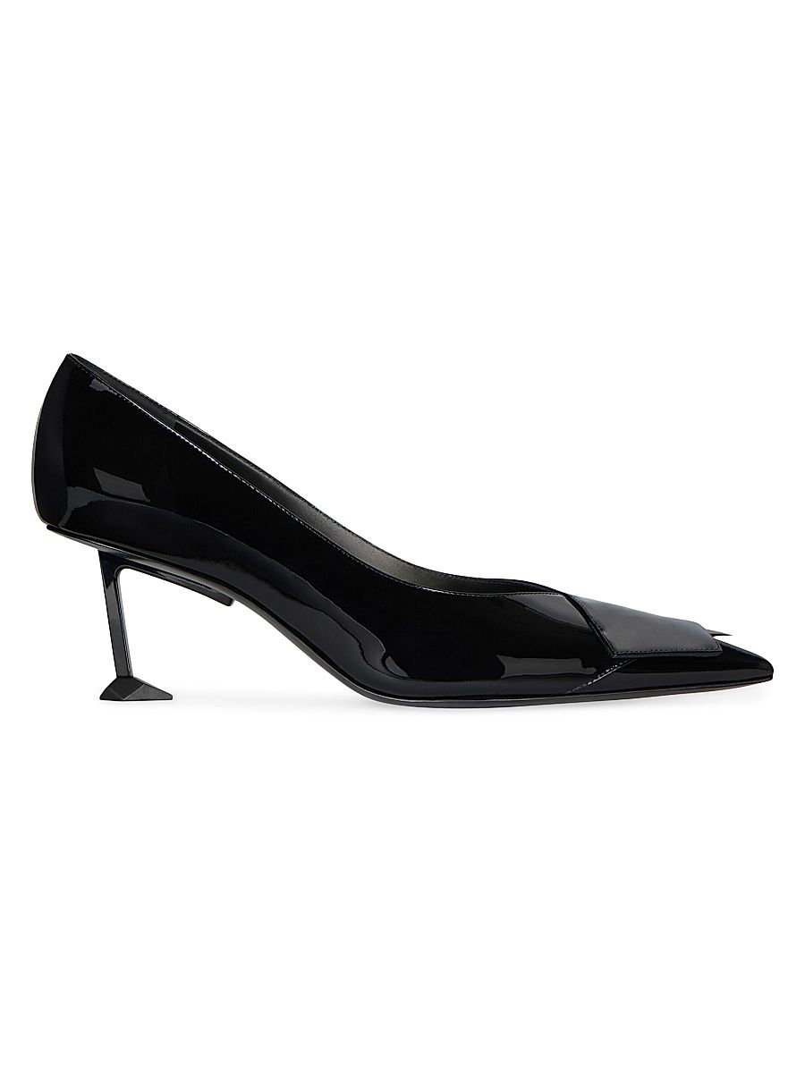 Women's Boudoir Fold Pumps in Patent Leather - Black - Size 5