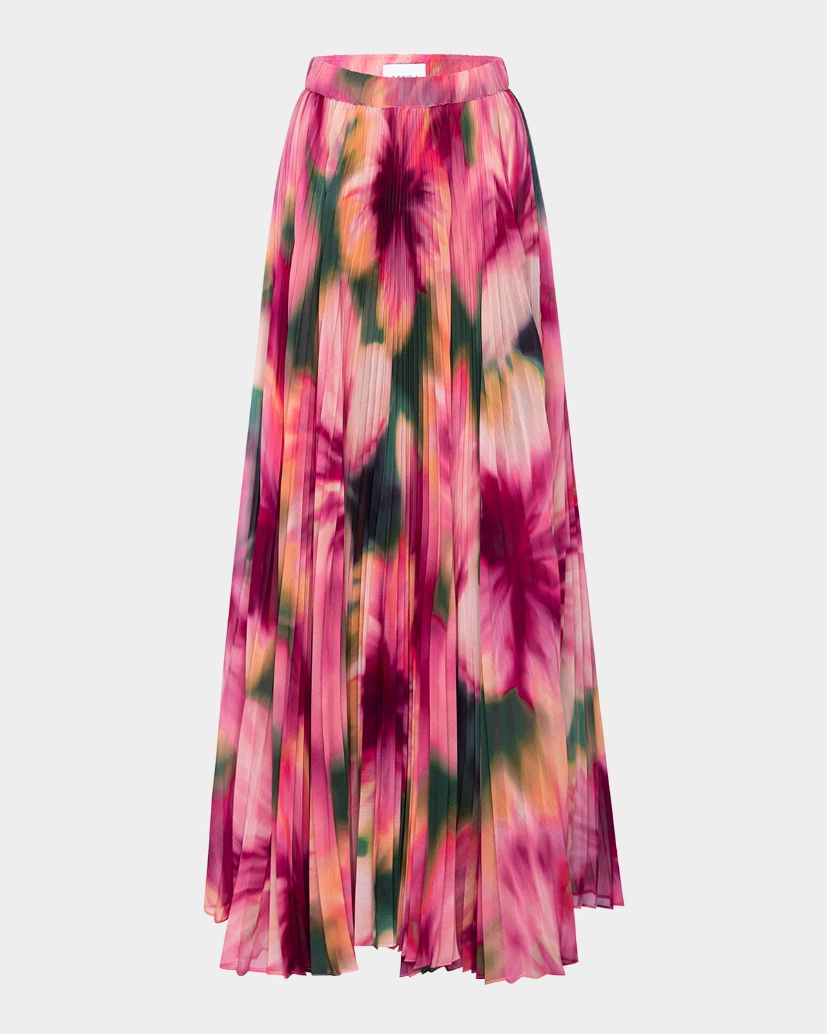 Ilona Pleated Chiffon Maxi Skirt