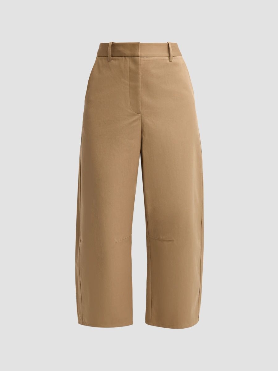 TWP Women's Slouchy Cotton Crop Pants - British Khaki - Size 12