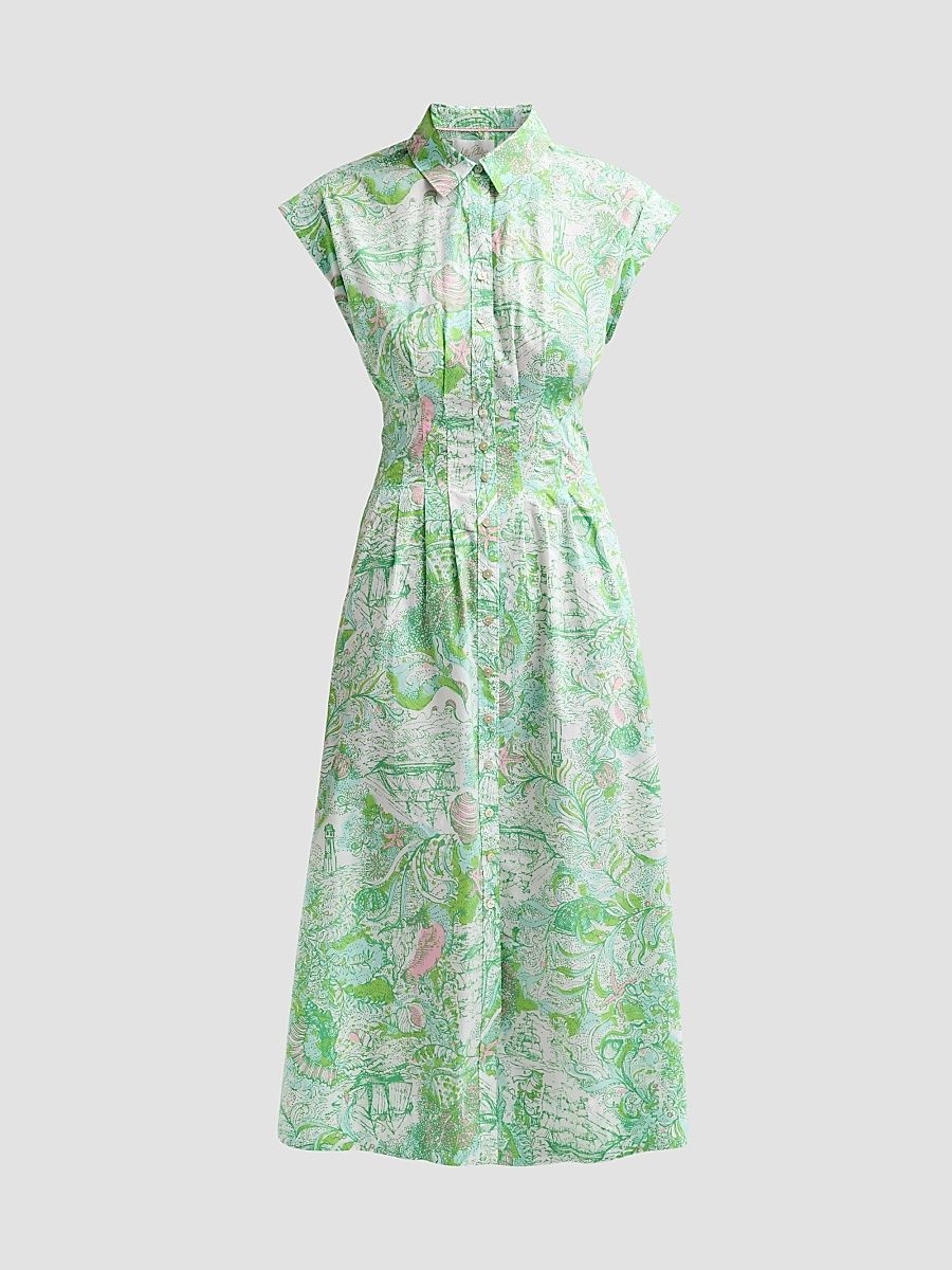 Women's Tonya Cotton Midi Shirtdress - Resort White - Size 14