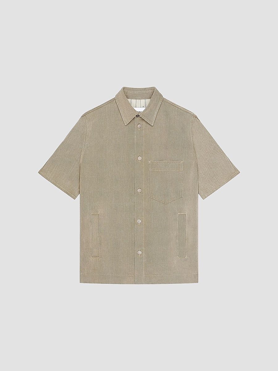 Givenchy Men's Shirt in Denim - Army Beige - Size XS