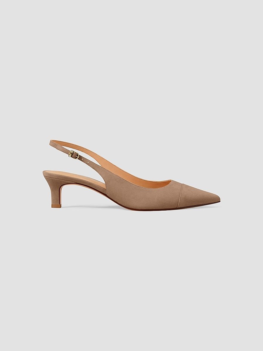 Women's Amara Toe Cap 55MM Slingback Pumps - Khaki - Size 6