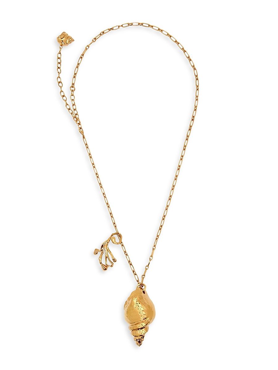 Women's 24K-Gold-Plated Shell & Coral Charm Long Necklace - Gold