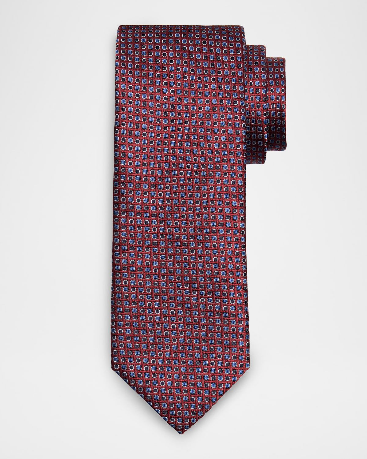 Men & apos;s Neat Micro-Geometric Silk Jacquard Tie