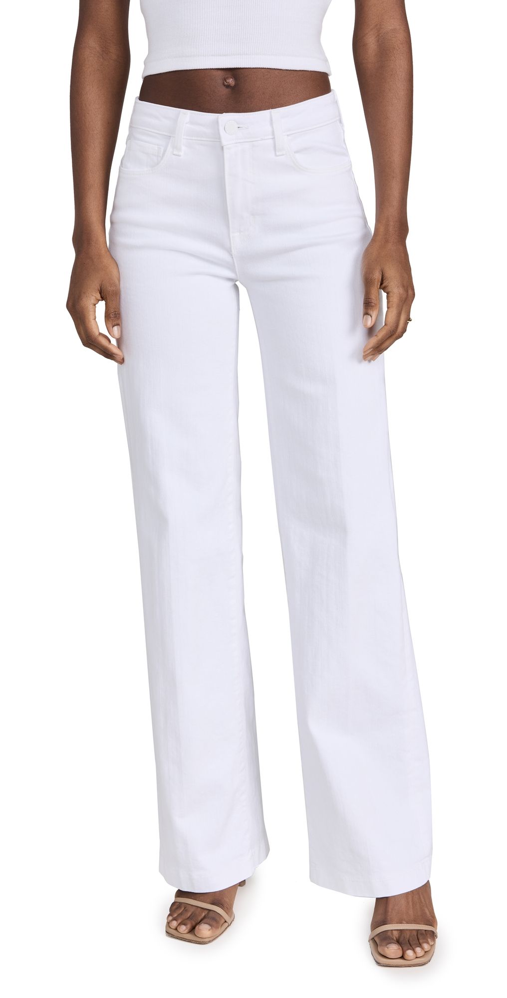 L'AGENCE Clayton Wide Leg Jeans Blanc 26