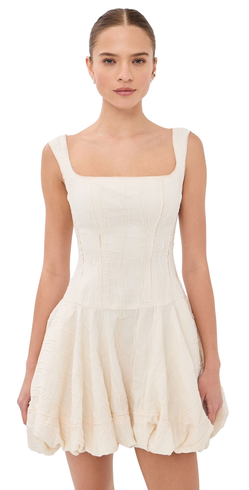 SIMKHAI Nattie Bubble Mini Dress White Multi 0