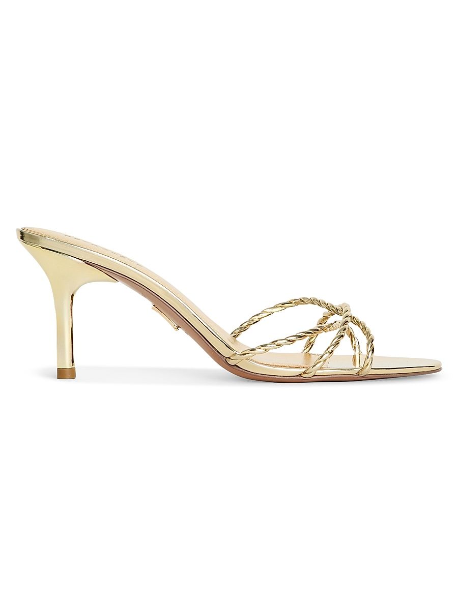 Women's Karolina 75MM Leather Sandals - Light Gold - Size 9