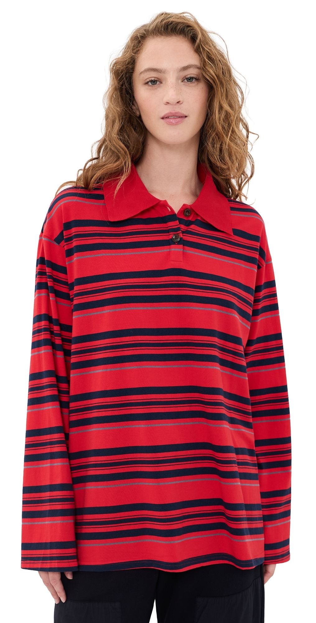 VRG GRL Kinsley Stripe Polo Red Stripe XL